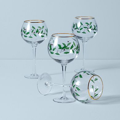 Lenox Holiday 4-Piece Wine Balloon Glass Set