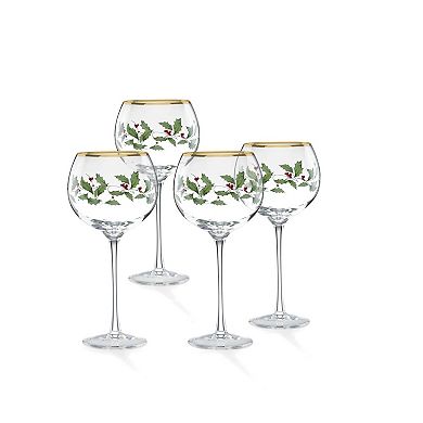 Lenox Holiday 4-Piece Wine Balloon Glass Set