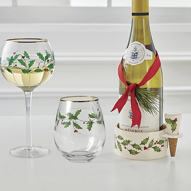 Lenox Holiday 4-Piece Stemless Wine Glasses