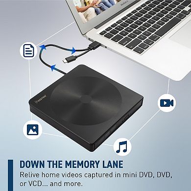 Portable External Dvd Player Burner Usb 3.0 With Usb C Cable Cd Dvd Disc +/-rw