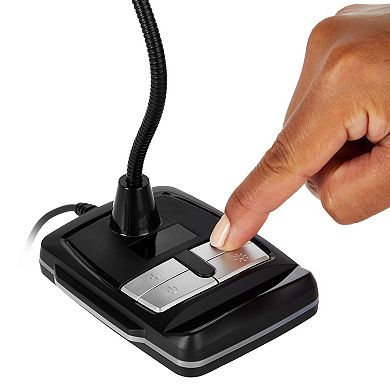 Omnidirectional Microphone For Computer With Phone Stand, Adjustable Gooseneck