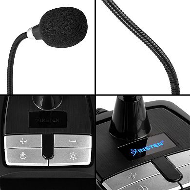 Omnidirectional Microphone For Computer With Phone Stand, Adjustable Gooseneck