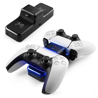 For PS5 Controller Charger Station Dock Dual Charging, LED Indicator Light White