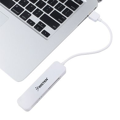 4 Slot Card Reader With Storage Pouch Compatible With Usb 3.0