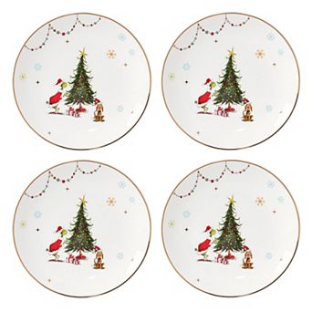 Lenox Dr. Seuss Merry Grinchmas 4 pc Dinner Plates Set