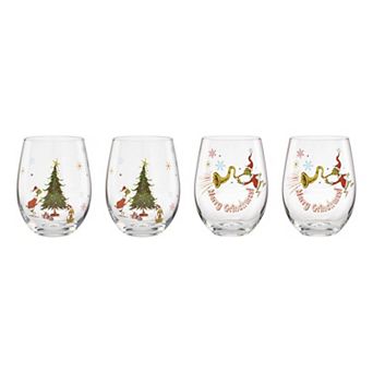 Lenox Merry Grinchmas 4 pc Glass Tumblers Set