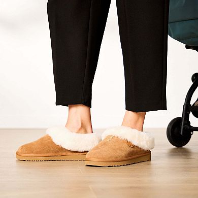 Dearfoams Fireside Adelaide Women's Shearling Clog Slippers