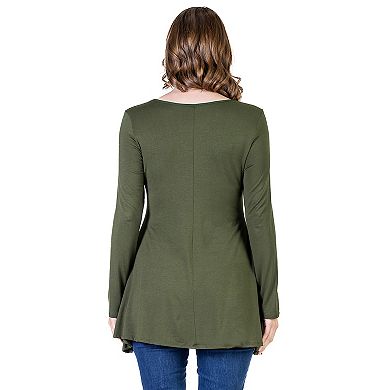 Women's 24Seven Comfort Apparel Swing Style Flared Tunic Top