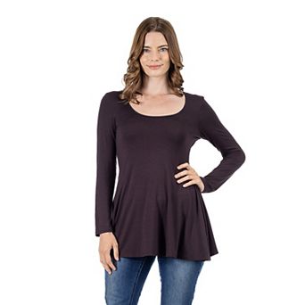 Women's 24Seven Comfort Apparel Swing Style Flared Tunic Top