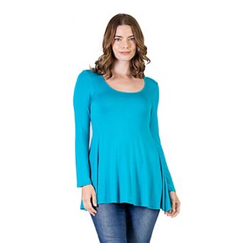 Women's 24Seven Comfort Apparel Swing Style Flared Tunic Top