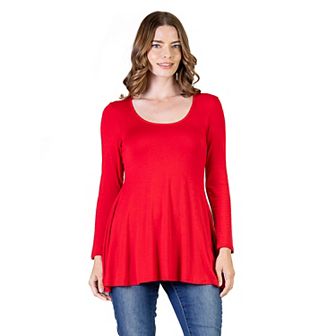Women's 24Seven Comfort Apparel Swing Style Flared Tunic Top