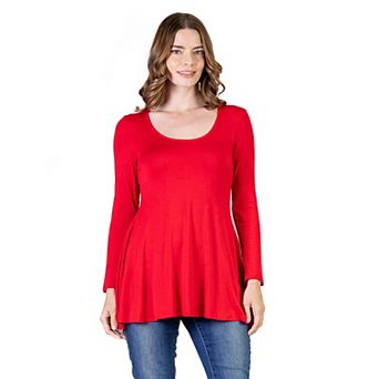 Women's 24Seven Comfort Apparel Swing Style Flared Tunic Top