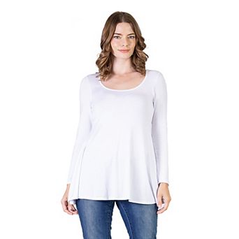 Women's 24Seven Comfort Apparel Swing Style Flared Tunic Top