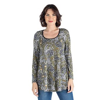 Women's 24Seven Comfort Apparel Paisley Tunic Top