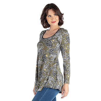 Women's 24Seven Comfort Apparel Paisley Tunic Top