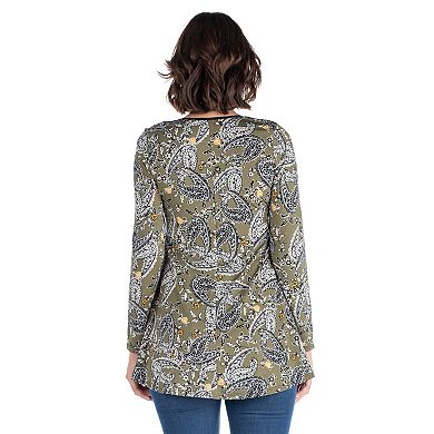 Women's 24Seven Comfort Apparel Paisley Tunic Top