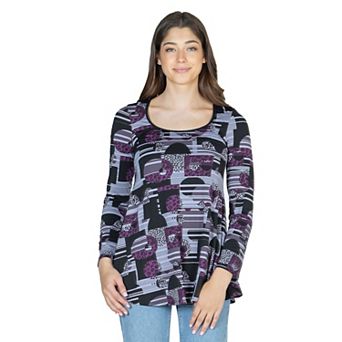 Women's 24Seven Comfort Apparel Printed Tunic Top
