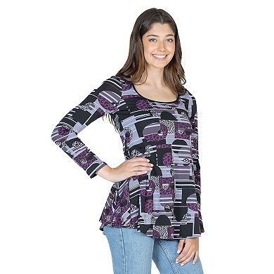 Women's 24Seven Comfort Apparel Printed Tunic Top
