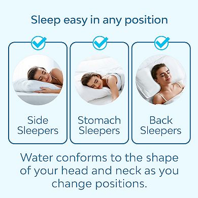 Mediflow Cooling Gel Memory Foam Water Pillow, Adjustable Pillow For Sleeping, Neck Pain Relief