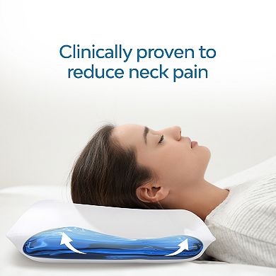 Mediflow Cooling Gel Memory Foam Water Pillow, Adjustable Pillow For Sleeping, Neck Pain Relief