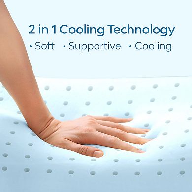 Mediflow Cooling Gel Memory Foam Water Pillow, Adjustable Pillow For Sleeping, Neck Pain Relief