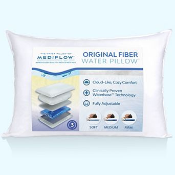 Mediflow Original Fiber Water Pillow, Adjustable Pillow For Sleeping, Orthopedic Neck Pain Relief