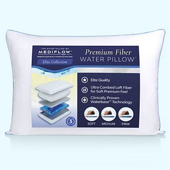 Mediflow Elite Fiber Water Pillow, Adjustable Pillow For Sleeping, Orthopedic Neck Pain Relief