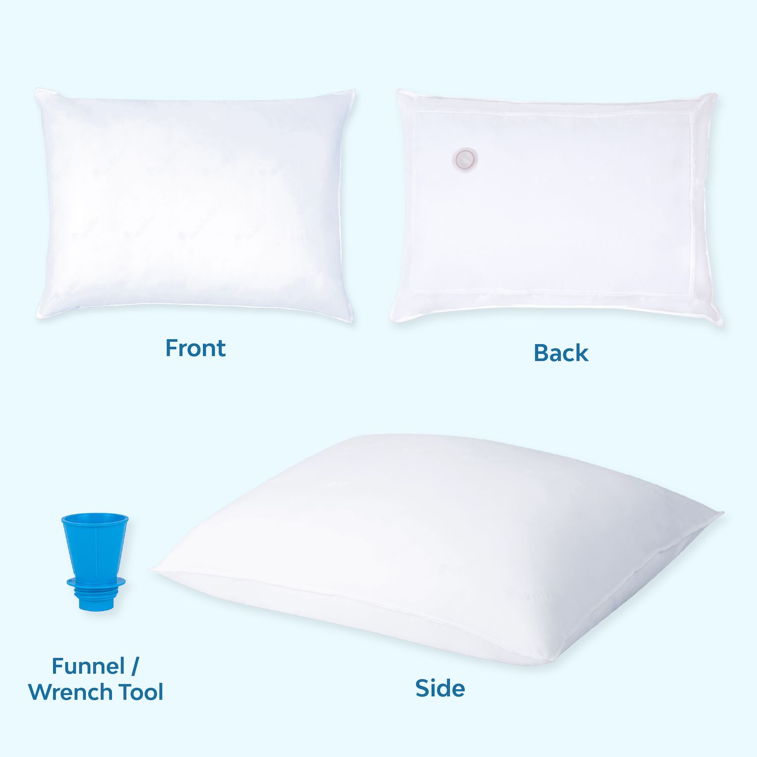 Mediflow Down Alternative Water Pillow, Adjustable Pillow For Sleeping, Neck Pain Relief