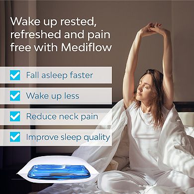 Mediflow Down Alternative Water Pillow, Adjustable Pillow For Sleeping, Neck Pain Relief