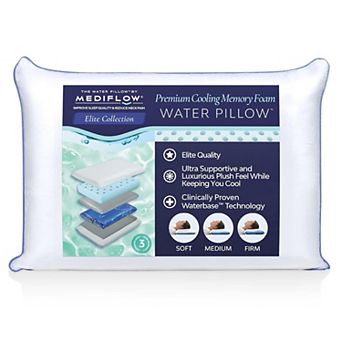 Mediflow Elite Cooling Gel Memory Foam Water Pillow, Adjustable For Sleeping, Neck Pain Relief
