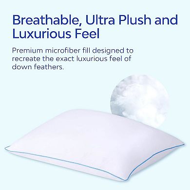 Mediflow Elite Down Alternative Water Pillow, Adjustable Pillow For Sleeping, Neck Pain Relief