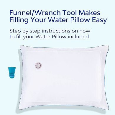 Mediflow Elite Down Alternative Water Pillow, Adjustable Pillow For Sleeping, Neck Pain Relief