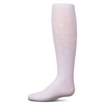 Girls' Mini Bow Flocked Opaque Tights
