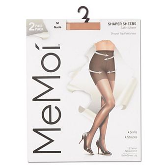 Women's 2 Pair Pack Satin Sheer Shaper Top Pantyhose