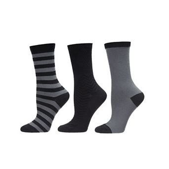 Women's 3 Pair Pack Marled Stripe Buttersoft Crew Socks