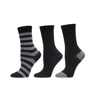 Women's 3 Pair Pack Marled Stripe Buttersoft Crew Socks