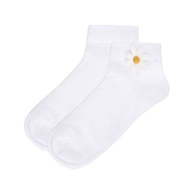 Girls' Welt Applique Anklet Socks
