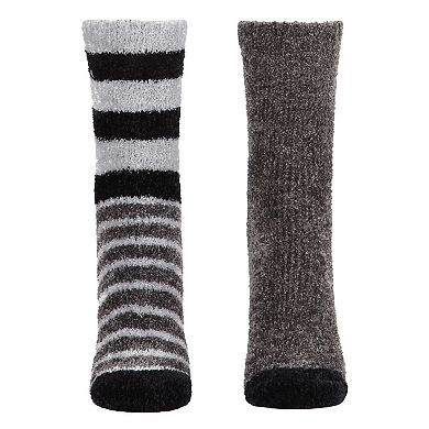 Chenille Multi Striped/solid Cozy Crew 2 Pair Pack