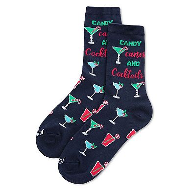 Candy Canes & Cocktails Holiday Socks