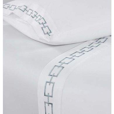 SUPERIOR Chain Links Cotton Embroidered Deep Pocket Bed Sheet Set