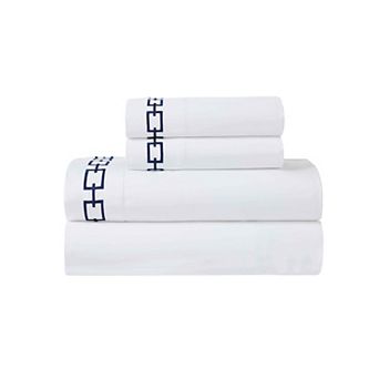 SUPERIOR Chain Links Cotton Embroidered Deep Pocket Bed Sheet Set