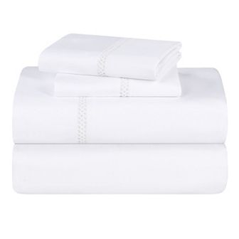 SUPERIOR Cross-Stitch Embroidered Deep Pocket Bed Sheet Set
