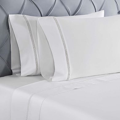 SUPERIOR Cross-Stitch Embroidered Deep Pocket Bed Sheet Set