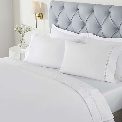 SUPERIOR Cross-Stitch Embroidered Deep Pocket Bed Sheet Set
