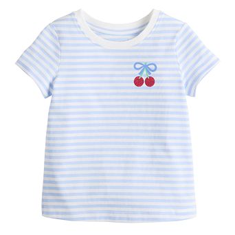 Girls 4-12 Jumping Beans® Striped Short Sleeve Graphic Tee