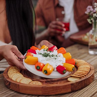 Toscana Isla Serving Platter with Marble Cheeseboard Insert