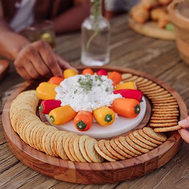 Toscana Isla Serving Platter with Marble Cheeseboard Insert