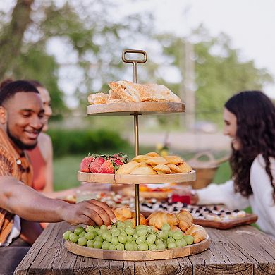 Toscana Tapas 3-Tier Mango Wood Serving Tray