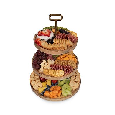 Toscana Tapas 3-Tier Mango Wood Serving Tray