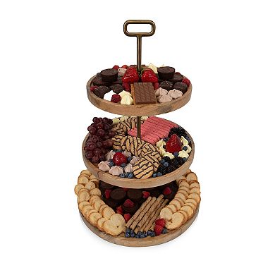 Toscana Tapas 3-Tier Mango Wood Serving Tray